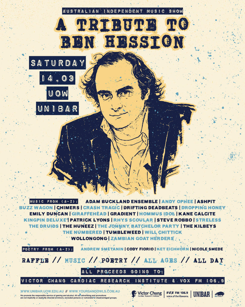 A Tribute to Ben Hession at the Unibar as well as A Wilhelm Scream, Sally Seltmann and more playing live around Wollongong over the next week