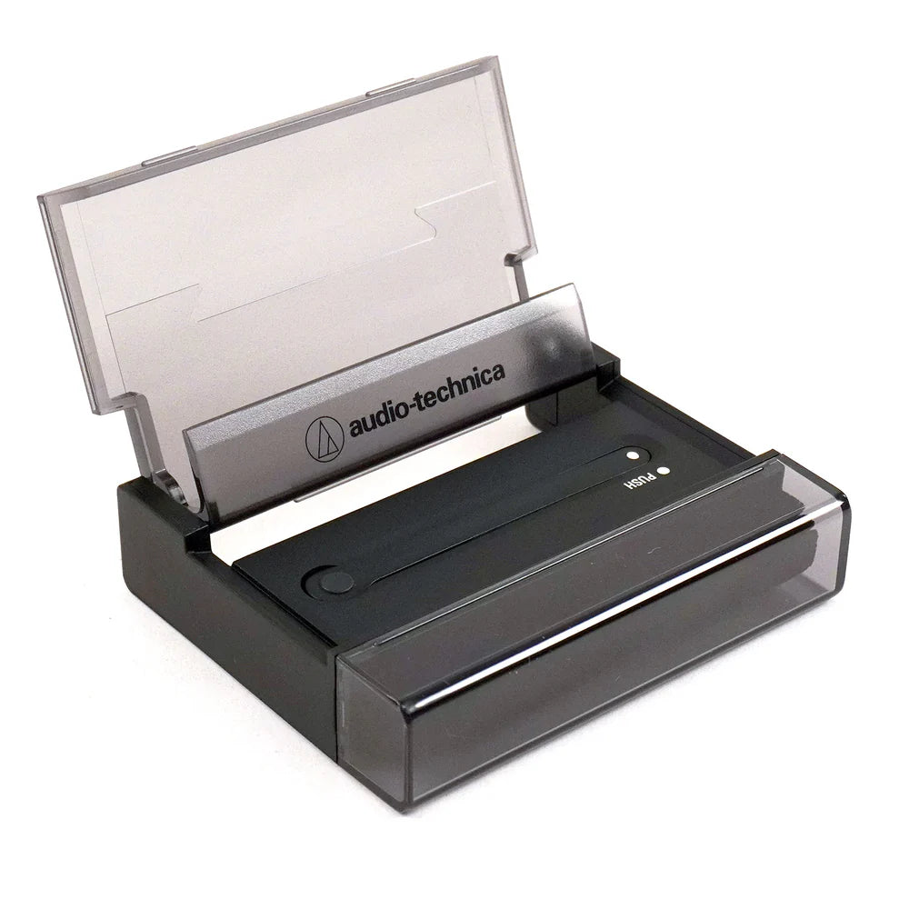 Record cleaning tool with record cover stand 